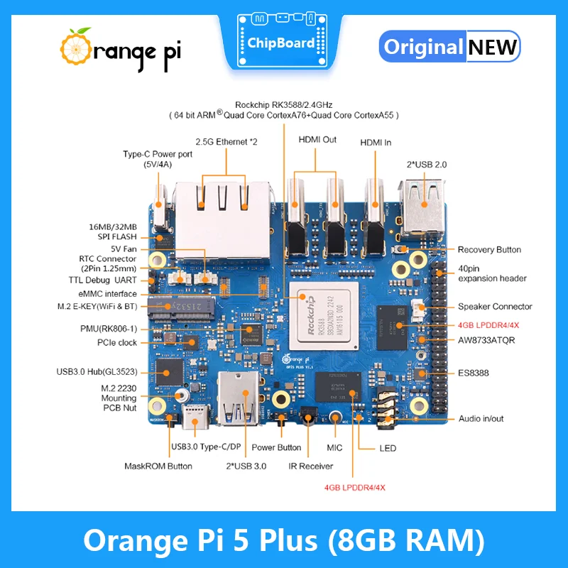 Orange Pi 5 Plus 8GB RAM RK358 - Orange Pi 5 Plus 16Gb review and price